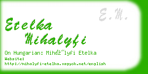 etelka mihalyfi business card